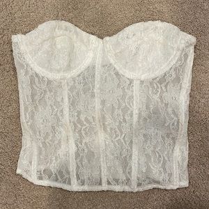 White Lace Corset Top